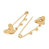 Crisscross Heart 304 Stainless Steel Safety Pins Brooch Findings SA-CBA098D-15E-G02-2