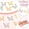 2Pcs 2 Colors Brass Pave Clear Cubic Zirconia Connector Charms KK-YW0004-27-2