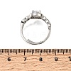 Brass Micro Pave Clear Cubic Zirconia Cuff Open Rings CU-CBA5C10-17P-5