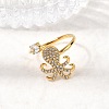 304 Stainless Steel Micro Pave Cubic Zirconia Cuff Open Rings RJEW-Z130-01G-02-1
