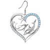 Heart with Dolphin Alloy Rhinestone Pendant Necklaces & Dangle Earrings Sets for Women FS-WGEAD9B-01-4
