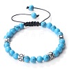 Trendy Ethnic Style Cube Evil Eye & Round Dyd Synthetic Turquoise Beaded Stretch Bracelets PJ2289-5-1