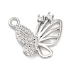 Brass Pave Clear Cubic Zirconia Pendants KK-Z061-08P-01-1