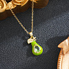 Brass Enamel Fruit Pendant 201 Stainless Steel Cable Chain Necklaces for Women WG879D2-03-1