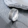 201 Stainless Steel Scale Pattern Finger Rings for Men FS-WGDD078-05-3