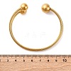 304 Stainless Steel Round Ball Cuff Bangles for Women BJEW-P310-05G-5