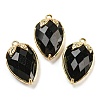 Natural Obsidian Faceted Pendants G-M431-06G-07-1