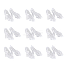 SUPERFINDINGS 50 Pairs Transparent Plastic Mini High-heeled Shoes DJEW-FH0001-15