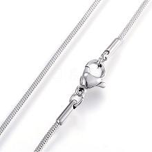 Classic Plain 304 Stainless Steel Mens Womens Snake Chain Necklaces NJEW-A288D-1.2B-P