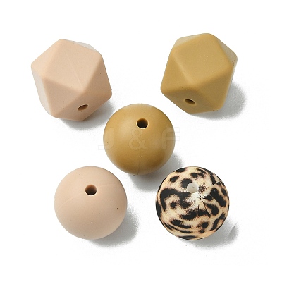 Round/Polygon Food Grade Silicone Focal Beads SIL-F003-06A-1