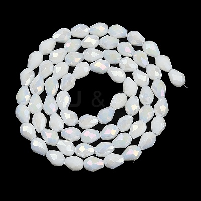 Opaque Solid Color Electroplate Glass Beads Strands EGLA-N013-P10mm-B02-1