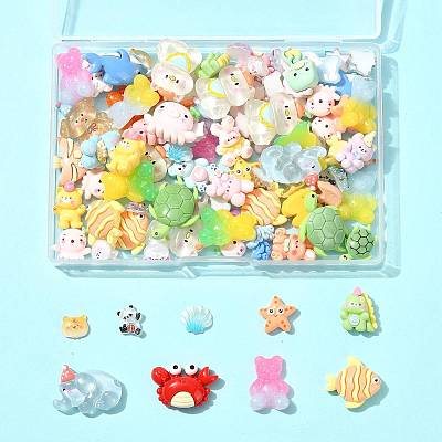 100Pcs Translucent Resin Cabochons RESI-FS0002-31-1