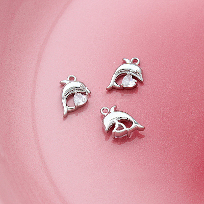 Brass Rhinestone Pendants X-INS-PW0002-01T-1