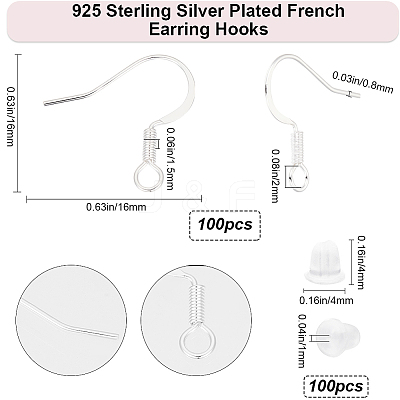 100Pcs Brass French Earring Hooks KK-BBC0015-45B-1