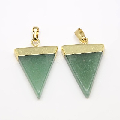 Natural Green Aventurine Pendants G-P050-02G-1