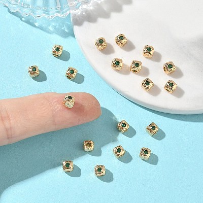 SHEGRACE Brass Cubic Zirconia Beads XGRQ4H529-682G-B-1