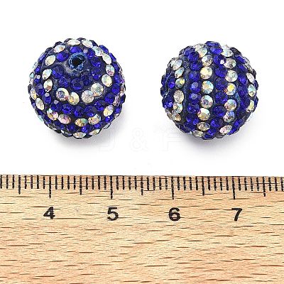 Stripe Pattern Polymer Clay Rhinestone Beads CLAY-NH0001-01J-1