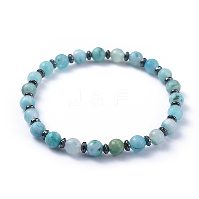 Natural Hemimorphite Stretch Bracelets BJEW-JB04493-02-1