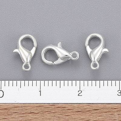 Silver Color Plated Zinc Alloy Lobster Claw Clasps X-E103-S-1