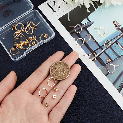 20Pcs Brass Stud Earring Findings KK-BBC0002-82-1