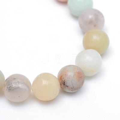 Round Natural Flower Amazonite Bead Strands G-R345-4mm-17-1