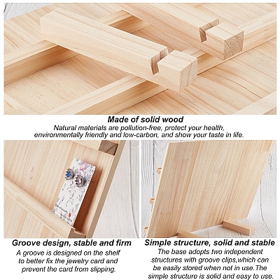 Synthetic Wooden Earring Display Stands EDIS-WH0015-04-1