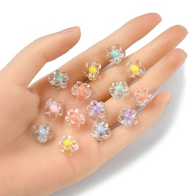 30Pcs 6 Colors Transparent Acrylic Beads TACR-YW0001-95-1