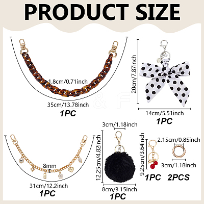 1Pc Leopard Print Acrylic Bag Handles DIY-GA0009-77-1