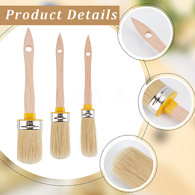 3Pcs 3 Styles PET Paint Brush AJEW-GF0012-86A-1