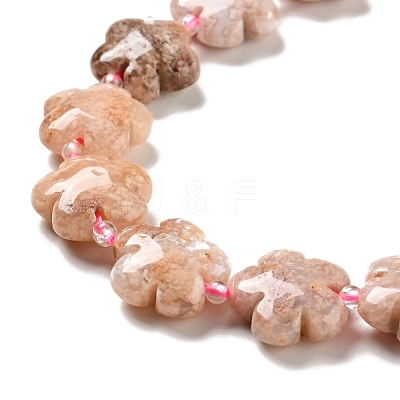Natural Pink Ocean Jasper/Ocean Agate Beads Strands G-D475-02F-1