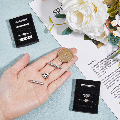 10Pcs 10 Style Rectangle Alloy Watch Band Charms Set with Crystal Rhinestone FIND-DC0004-57-1