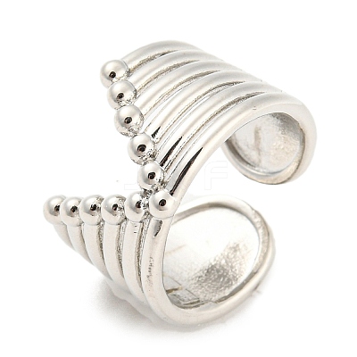 Hollow V -Shaped Brass Open Cuff Rings RJEW-Q781-10P-1