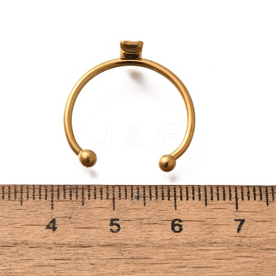 304 Stainless Steel Open Cuff Ring Components LS-STAS-M057-01A-G-1