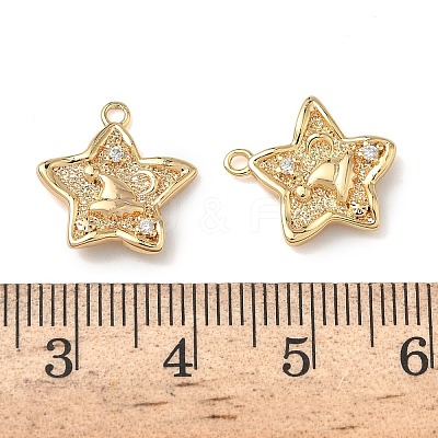Christmas Brass Micro Pave Clear Cubic Zirconia Pendants KK-A280-03A-G-1