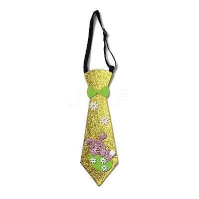 Easter Theme Rabbit Egg Glitter Felt Necktie AJEW-C030-01B-1