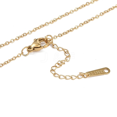 Ion Plating(IP) Initial Letter 304 Stainless Steel Pendant Necklaces NJEW-M199-01G-H-1