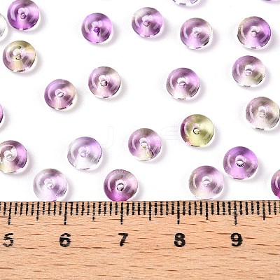 Spray Painted Transparent Glass Seed Beads SEED-T007-05G-1