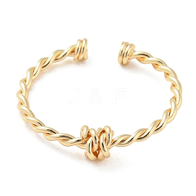 Brass Twist Knot Open Cuff Rings RJEW-K254-03G-1