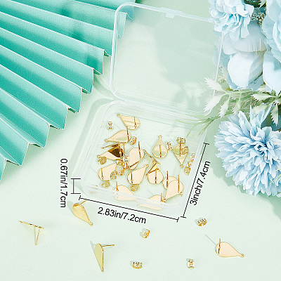 30Pcs 201 Stainless Steel Stud Earring Findings STAS-BBC0001-69-1