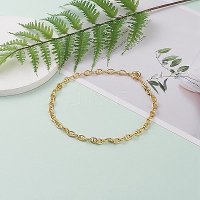 Brass Mariner Link Chain Necklaces NJEW-JN03247-1