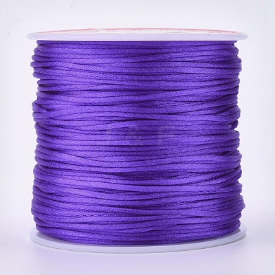 Round Nylon Satin Rattail Cord NWIR-WH0009-15A-18-1