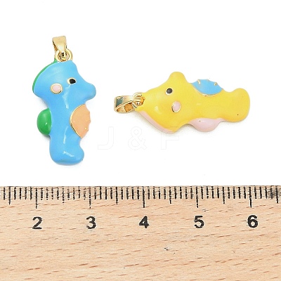Brass Enamel Pendants KK-B158-03G-1