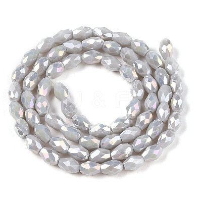 Opaque Solid Color Electroplate Glass Beads Strands EGLA-N013-P4mm-B05-1