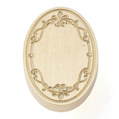 Oval Flower Frame Brass Stamp Heads AJEW-M037-07G-01-1