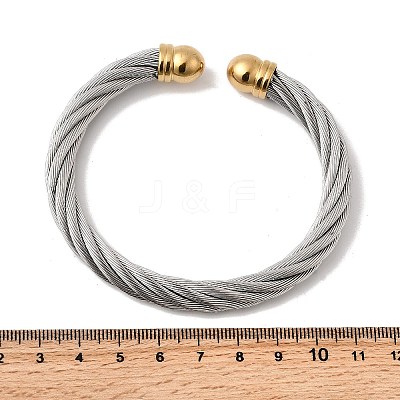 304 Stainless Steel Cuff Bangles BJEW-P310-26B-GP-1