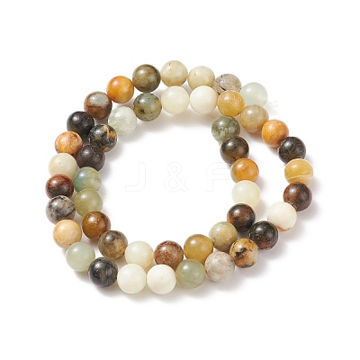 Natural Xiuyan Jade Bead Strands G-P075-39-8mm-1
