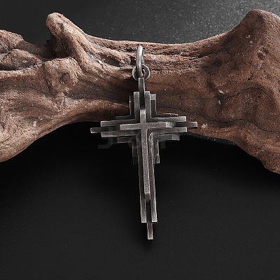 Religion Alloy Layered Cross Pendant Necklaces for Unisex WG392DA-01-1