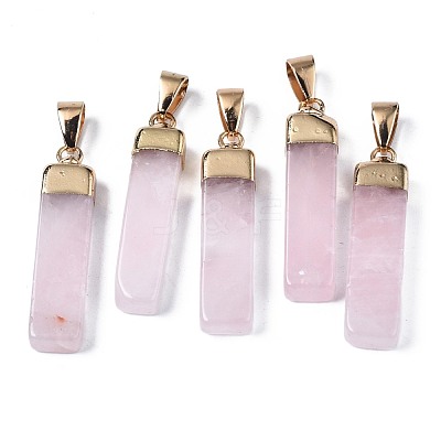 Natural Rose Quartz Pendants G-S359-313B-1