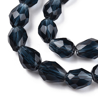 Transparent Glass Bead Strands X-GLAA-R024-6x8mm-13-1