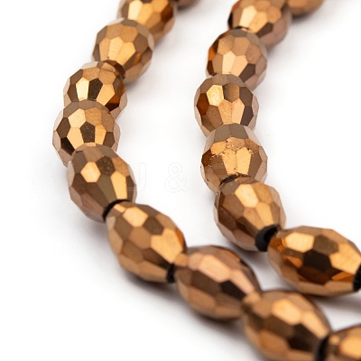 Electroplate Glass Beads X-GC881Y-4-1